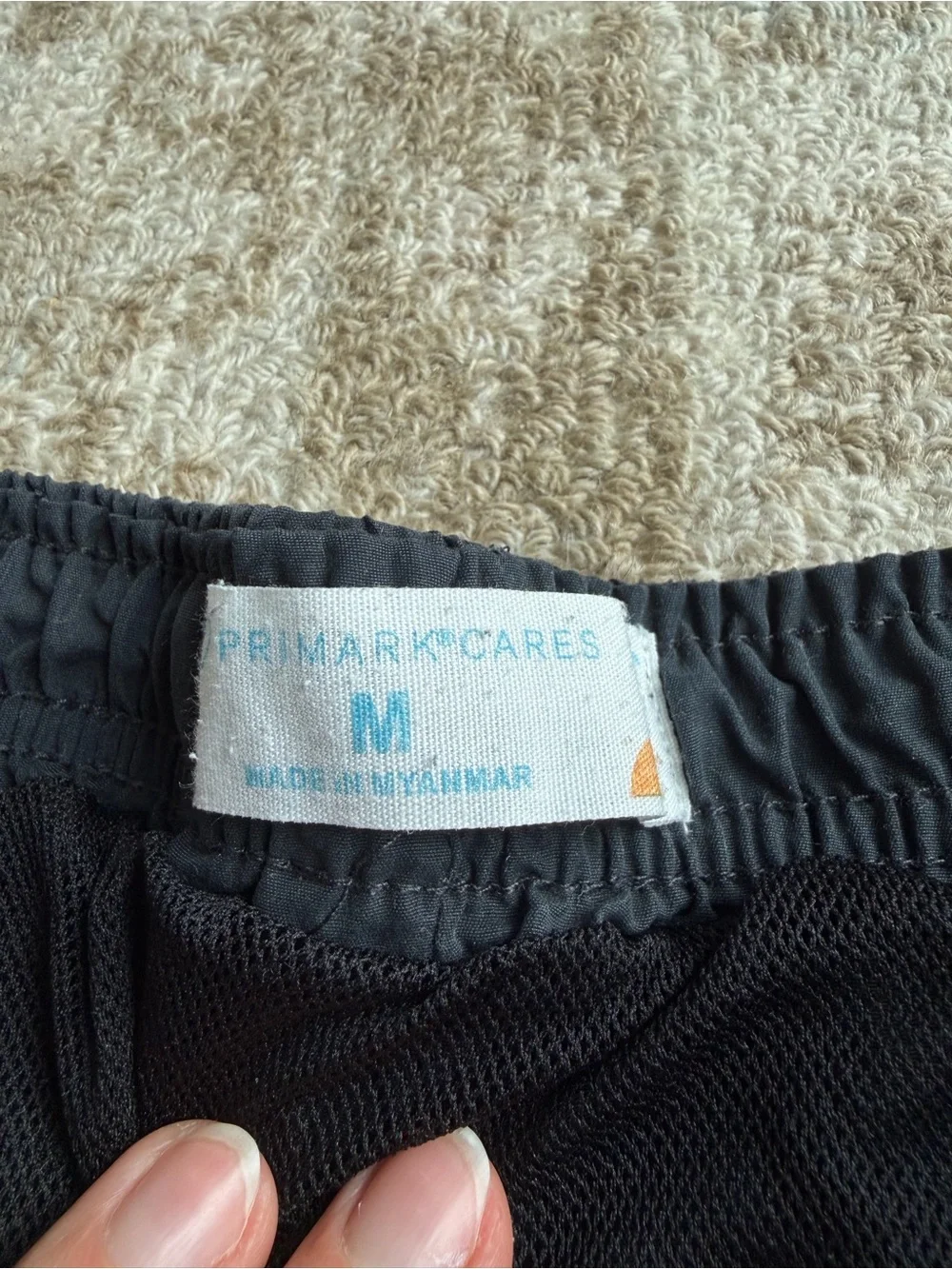 Primark Black Men's Swim Trunks with Drawstring Waist